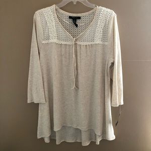 Style and Co. High Low Tan Oatmeal Shirt NWT Large